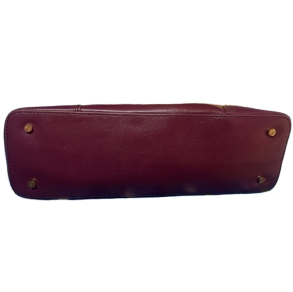 Tory Burch | Robinson Dome Violet Leather Satchel Bag - Discoloration on Handles - Picture 9 of 11